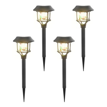 Aigostar - SADA 4x LED RGB Solárna lampa LED/0,2W/2V IP44