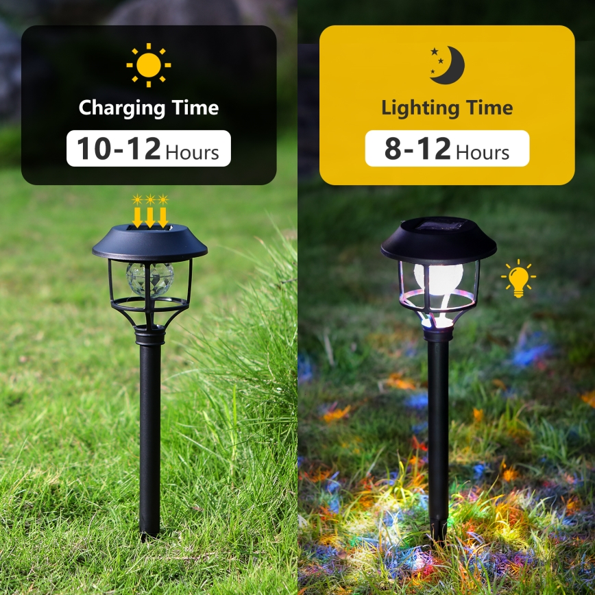 Aigostar - SADA 4x LED RGB Solárna lampa LED/0,2W/2V IP44