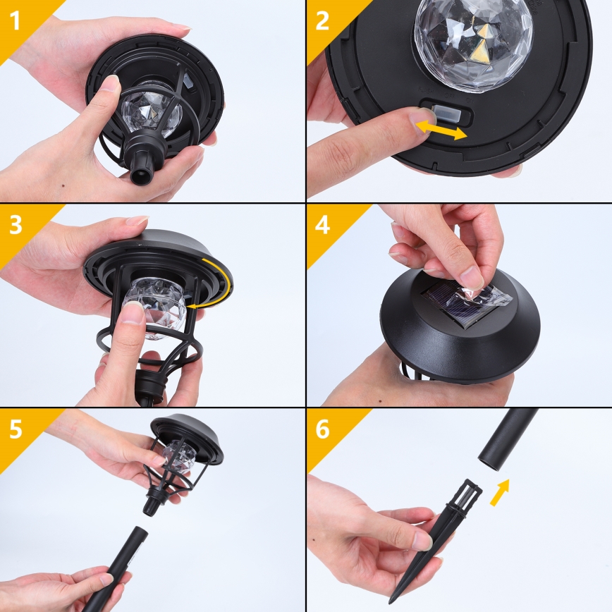 Aigostar - SADA 4x LED RGB Solárna lampa LED/0,2W/2V IP44