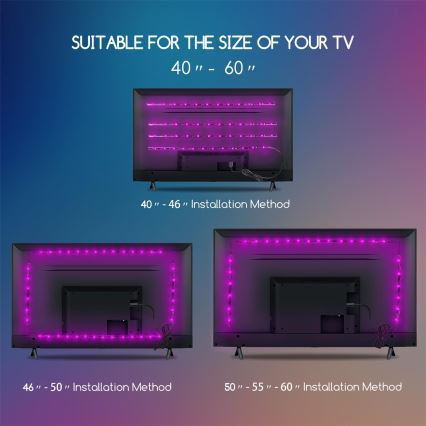 Aigostar - SADA 4x LED RGB Stmievateľný pásik 0,5m LED/2,5W/5V IP65 +DO