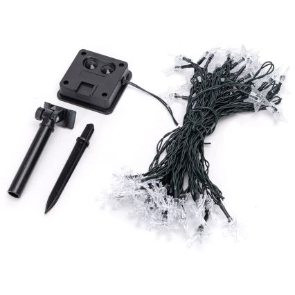 Aigostar - LED Solárna reťaz 50xLED/8 režimov 12m 800mAh IP65 teplá biela