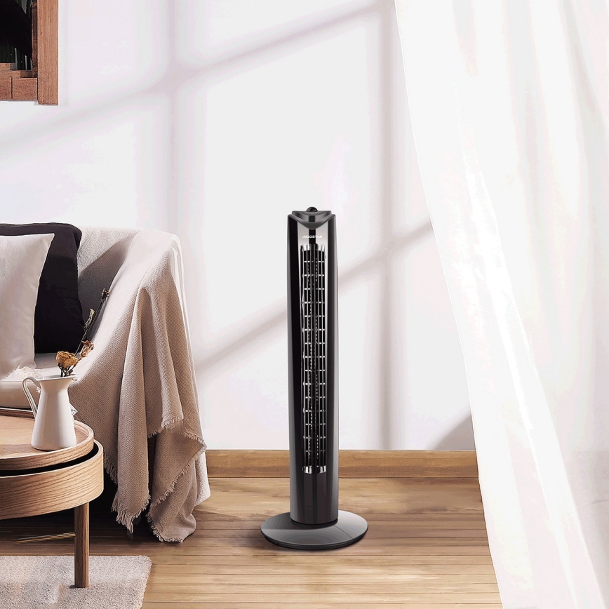 Aigostar - Stĺpový ventilátor 45W/230V čierna
