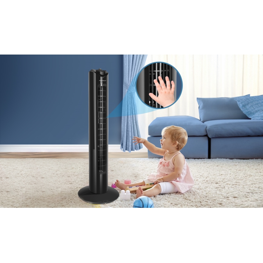 Aigostar - Stĺpový ventilátor 45W/230V čierna