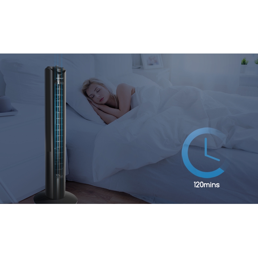 Aigostar - Stĺpový ventilátor 45W/230V čierna