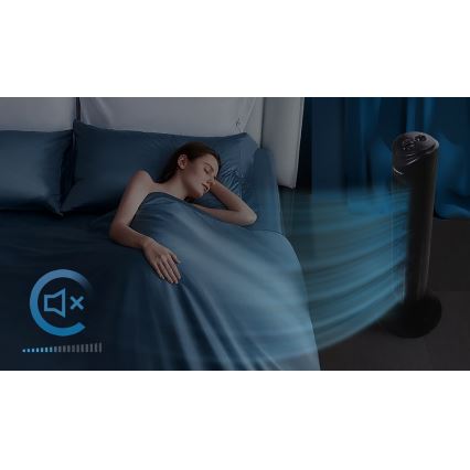 Aigostar - Stĺpový ventilátor 45W/230V čierna