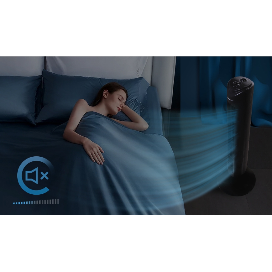 Aigostar - Stĺpový ventilátor 45W/230V čierna