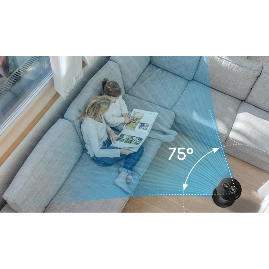 Aigostar - Stĺpový ventilátor 45W/230V čierna