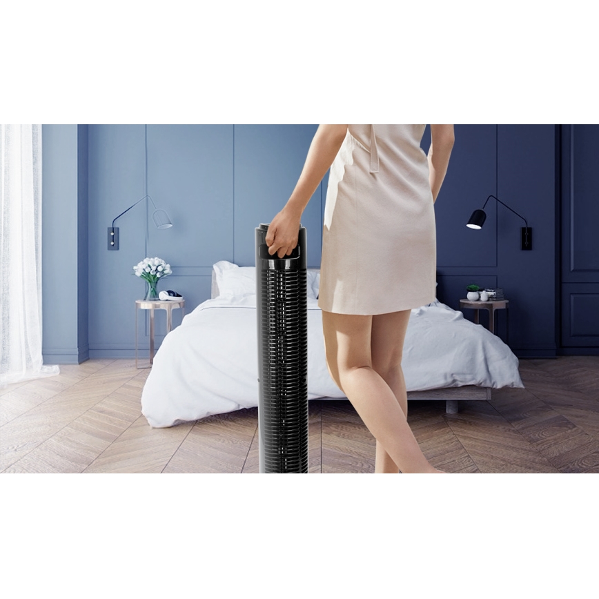 Aigostar - Stĺpový ventilátor 45W/230V čierna