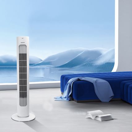 Aigostar - Stĺpový ventilátor 50W/230V biela + diaľkové ovládanie