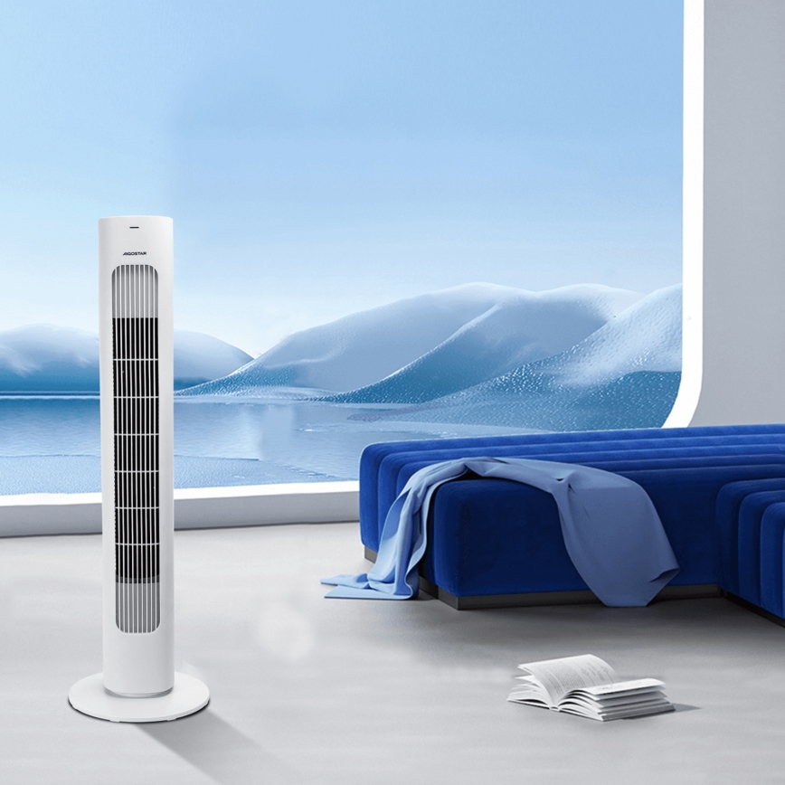 Aigostar - Stĺpový ventilátor 50W/230V biela + diaľkové ovládanie