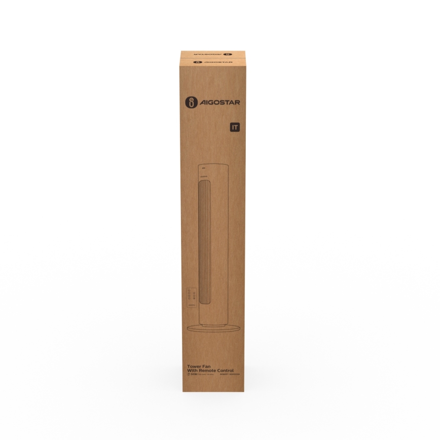 Aigostar - Stĺpový ventilátor 50W/230V biela + diaľkové ovládanie