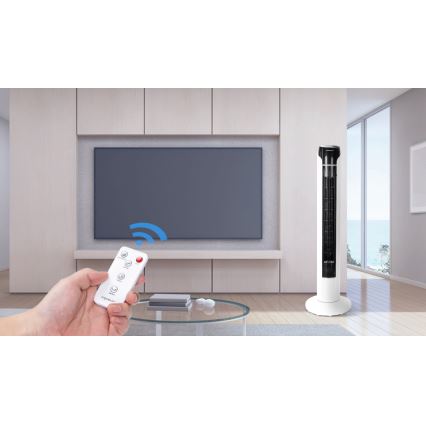Aigostar - Stĺpový ventilátor 50W/230V čierna/biela + diaľkové ovládanie