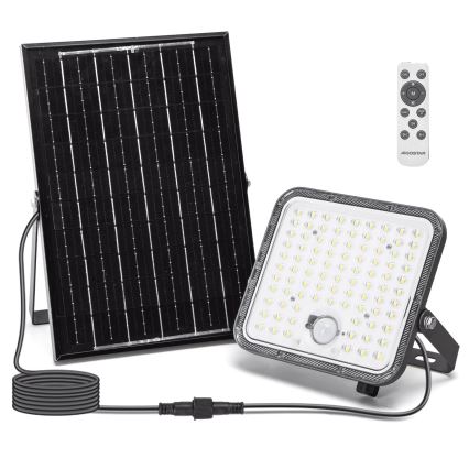 Aigostar - LED stmievateľný solárny reflektor s čidlom LED/120W/3,4V 6500K IP66 8000 mAh + diaľkové ovládanie