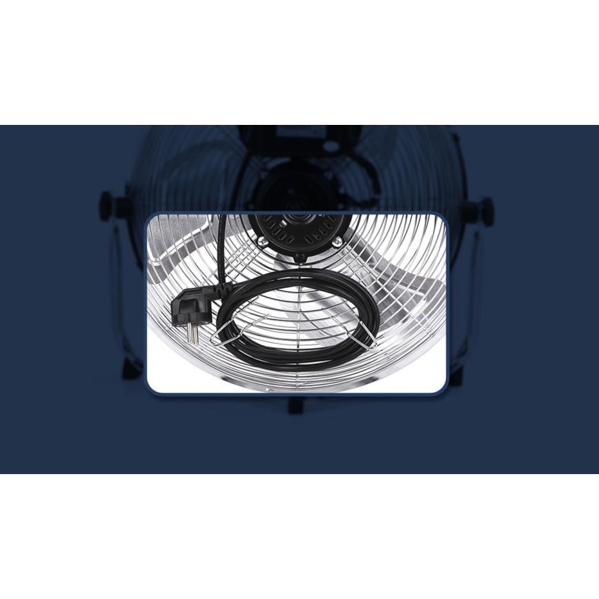 Aigostar - Stojanový ventilátor 100 W / 230 V, Ø 54 cm, lesklý chróm