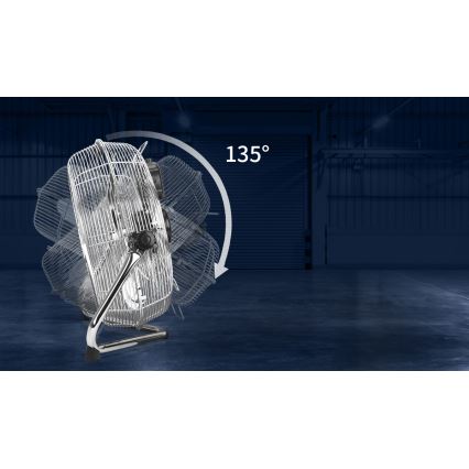Aigostar - Stojanový ventilátor 100 W / 230 V, Ø 54 cm, lesklý chróm