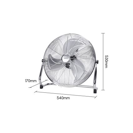 Aigostar - Stojanový ventilátor 100 W / 230 V, Ø 54 cm, lesklý chróm