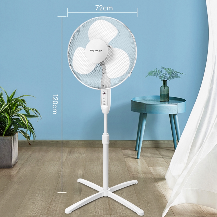 Aigostar - Stojanový ventilátor 40W/230V 120 cm biela