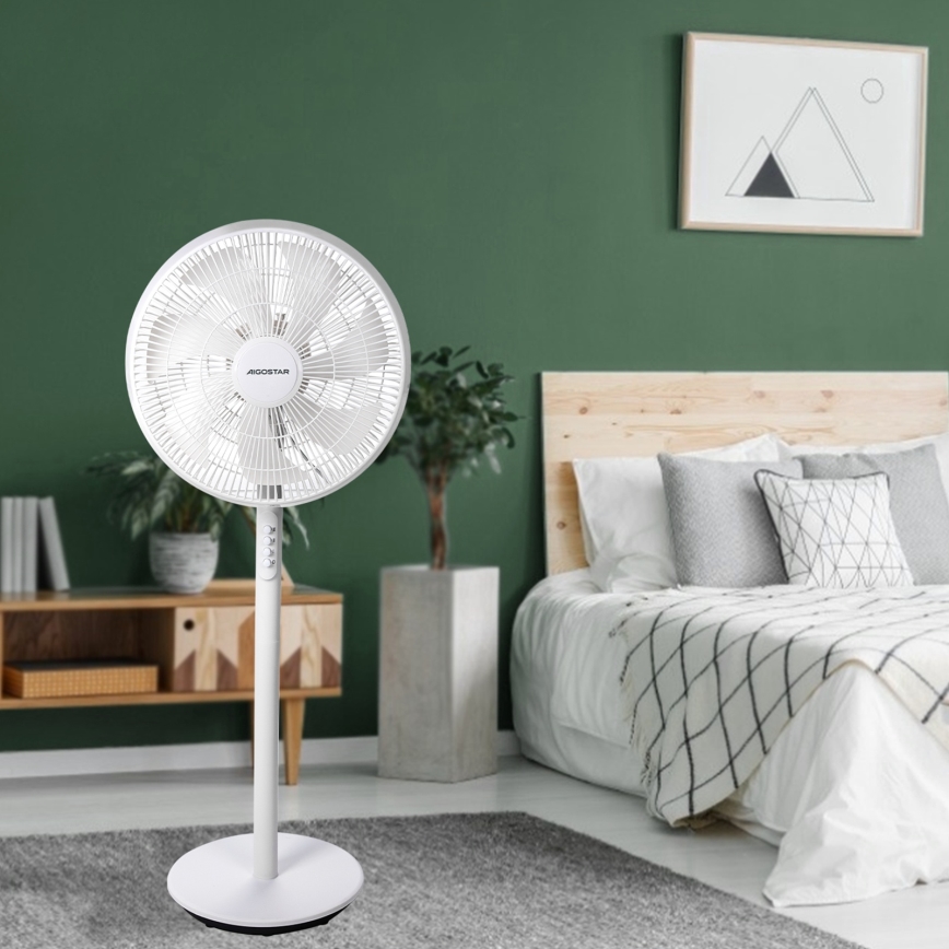 Aigostar - Stojanový ventilátor 45W/230V 110 cm biela