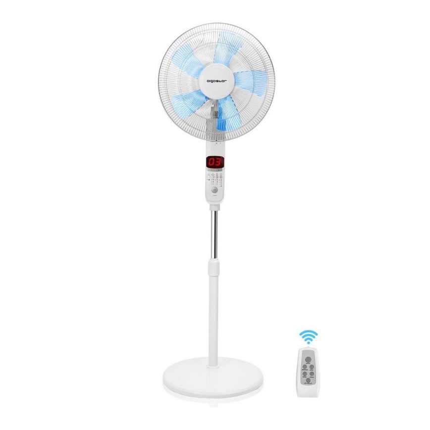 Aigostar - Stojanový ventilátor 50W/230V 43 cm biela + diaľkové ovládanie