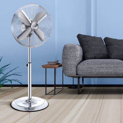 Aigostar - Stojanový ventilátor 50W/230V 44,8 cm lesklý chróm