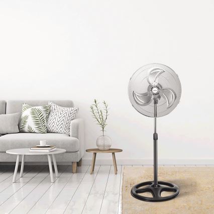 Aigostar - Stojanový ventilátor 50W/230V lesklý chróm/čierna