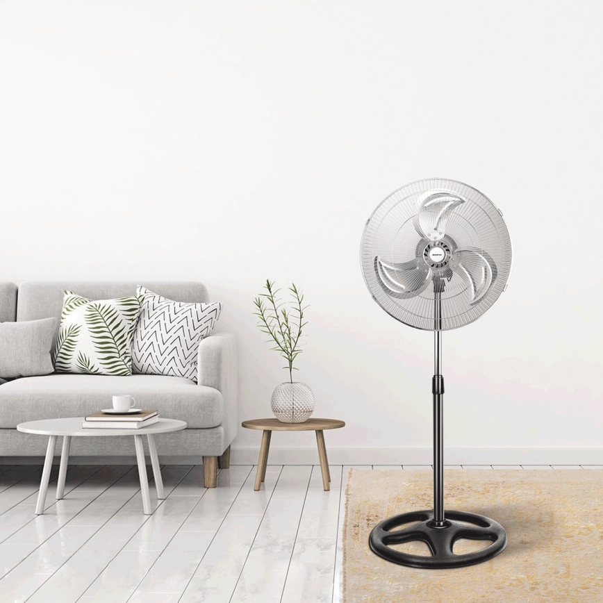 Aigostar - Stojanový ventilátor 50W/230V lesklý chróm/čierna