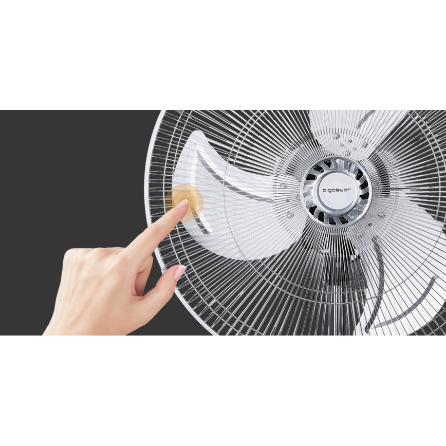 Aigostar - Stojanový ventilátor 50W/230V lesklý chróm/čierna