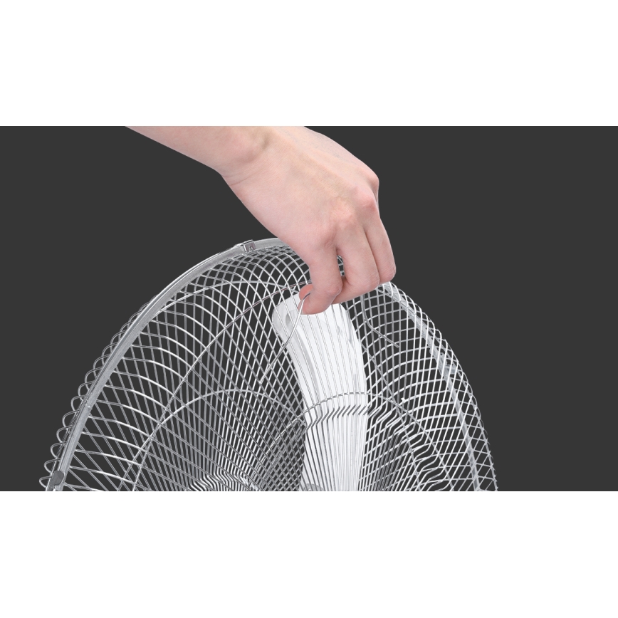 Aigostar - Stojanový ventilátor 50W/230V lesklý chróm/čierna