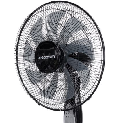 Aigostar - Stojanový ventilátor 55W/230V 130 cm čierny + diaľkové ovládanie