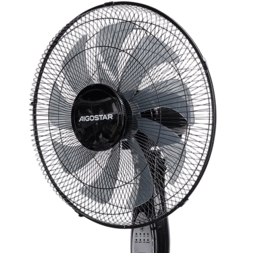 Aigostar - Stojanový ventilátor 55W/230V 130 cm čierny + diaľkové ovládanie