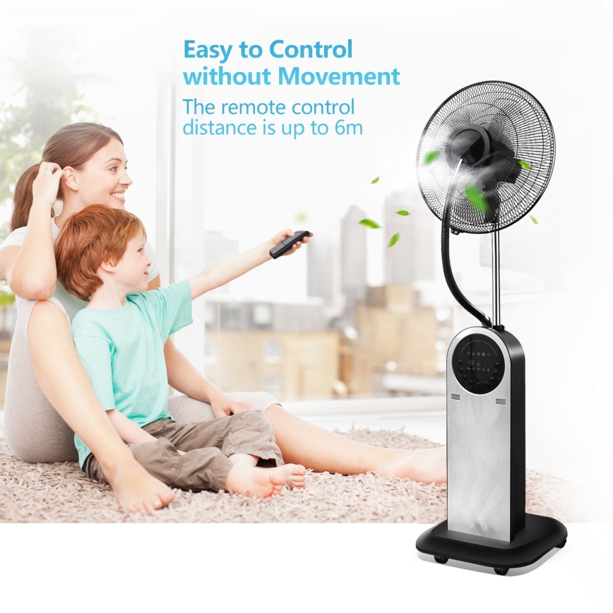 Aigostar - Stojanový ventilátor s hmlovým efektom MIST 95W/230V + diaľkové ovládanie
