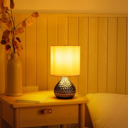 Aigostar - Stolná lampa 1xE14/40W/230V lesklý chróm