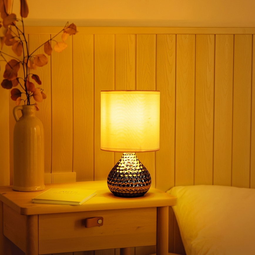 Aigostar - Stolná lampa 1xE14/40W/230V lesklý chróm