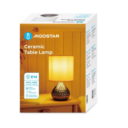 Aigostar - Stolná lampa 1xE14/40W/230V lesklý chróm