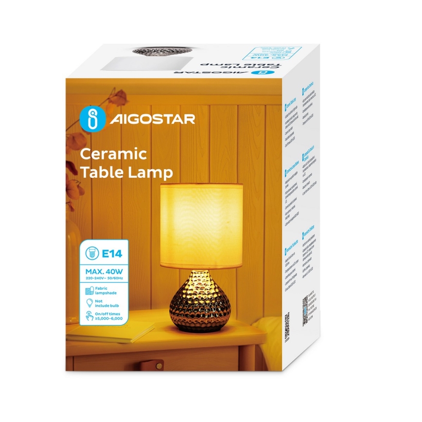 Aigostar - Stolná lampa 1xE14/40W/230V lesklý chróm