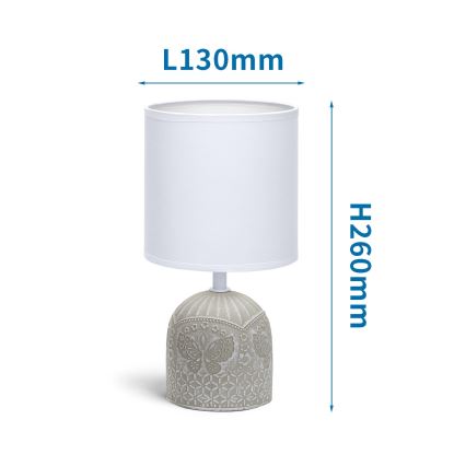 Aigostar - Stolná lampa 1xE14/40W/230V šedá/biela