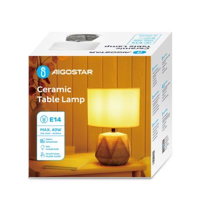 Aigostar - Stolná lampa 1xE14/40W/230V šedá