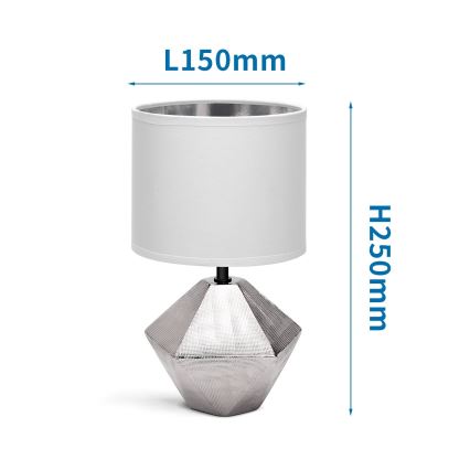 Aigostar - Stolná lampa 1xE14/40W/230V strieborná/biela