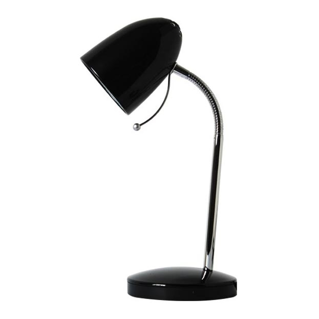 Aigostar - Stolná lampa 1xE27/36W/230V čierna/lesklý chróm