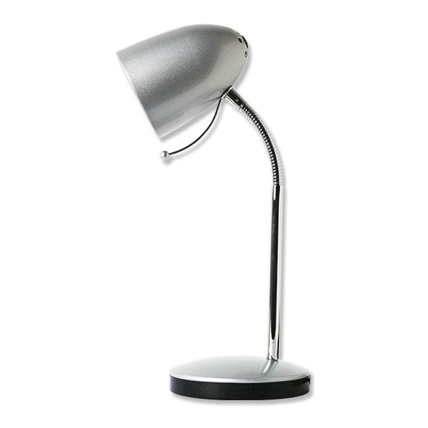 Aigostar - Stolná lampa 1xE27/36W/230V strieborná/lesklý chróm