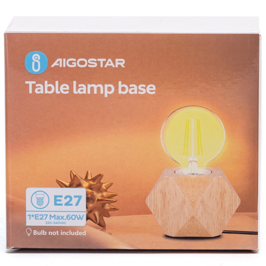 Aigostar - Stolná lampa 1xE27/60W/230V béžová