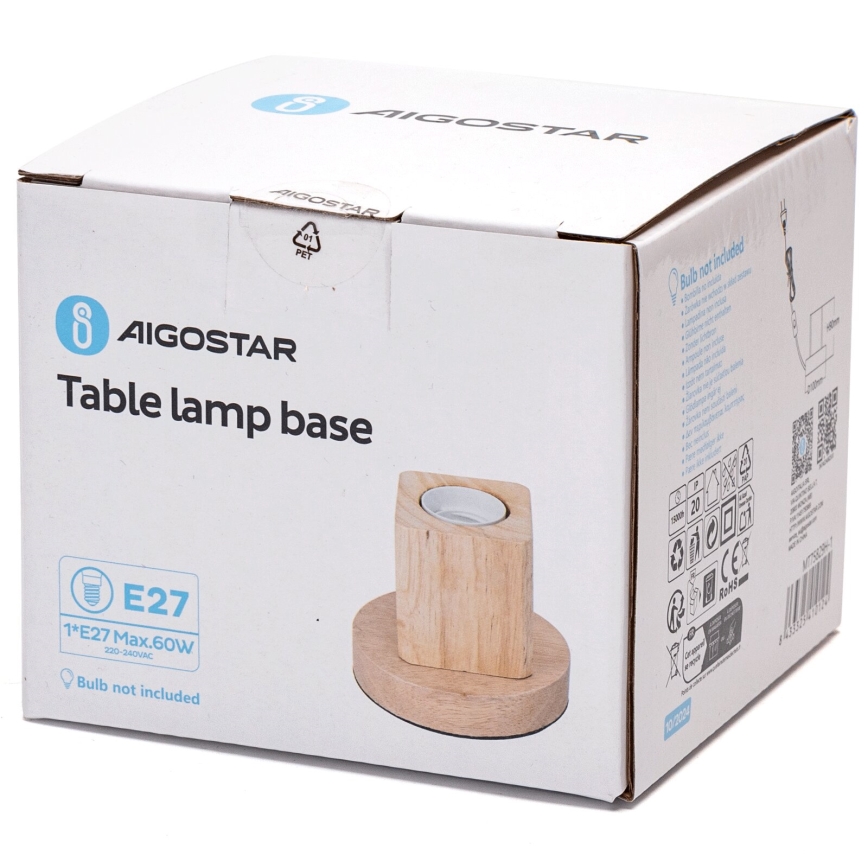 Aigostar - Stolná lampa 1xE27/60W/230V béžová