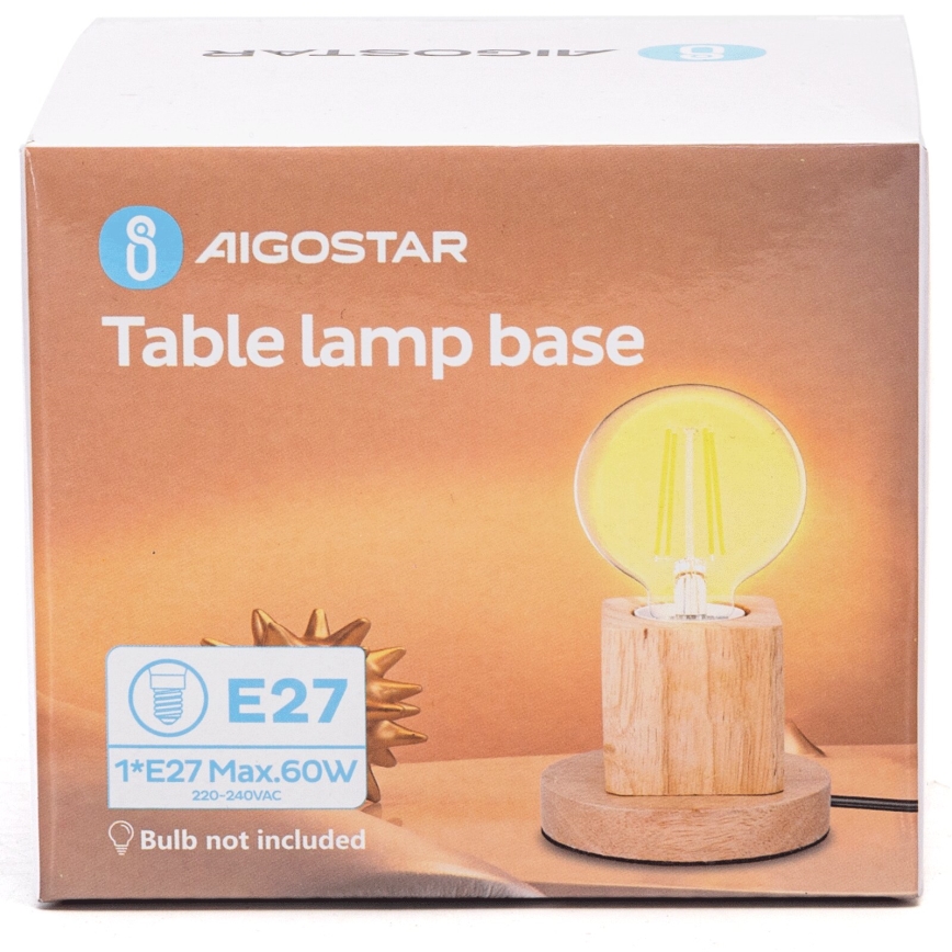 Aigostar - Stolná lampa 1xE27/60W/230V béžová