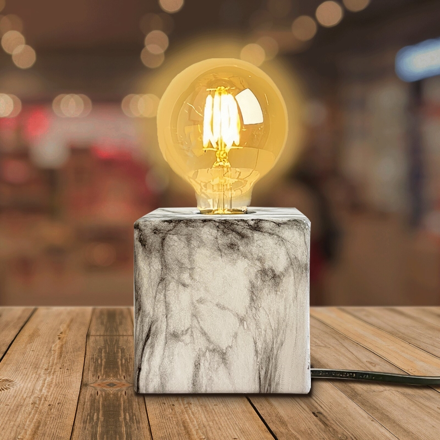Aigostar - Stolná lampa 1xE27/60W/230V biela/šedá