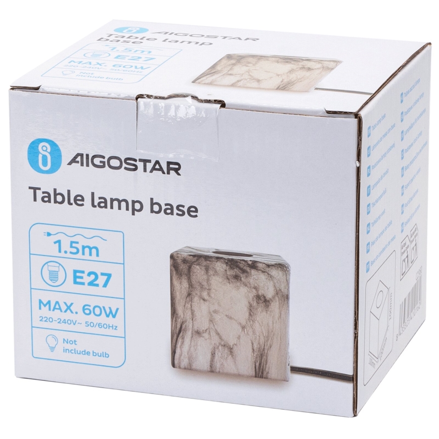 Aigostar - Stolná lampa 1xE27/60W/230V biela/šedá