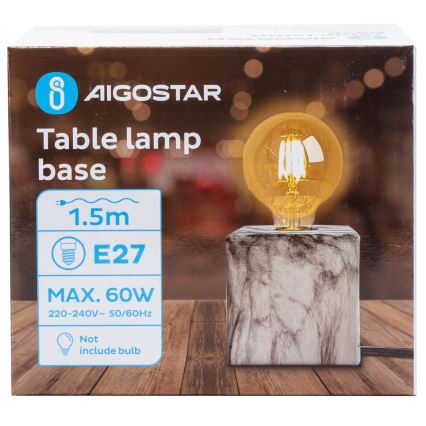 Aigostar - Stolná lampa 1xE27/60W/230V biela/šedá