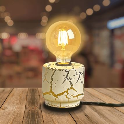 Aigostar - Stolná lampa 1xE27/60W/230V biela/zlatá