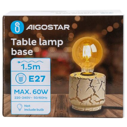 Aigostar - Stolná lampa 1xE27/60W/230V biela/zlatá