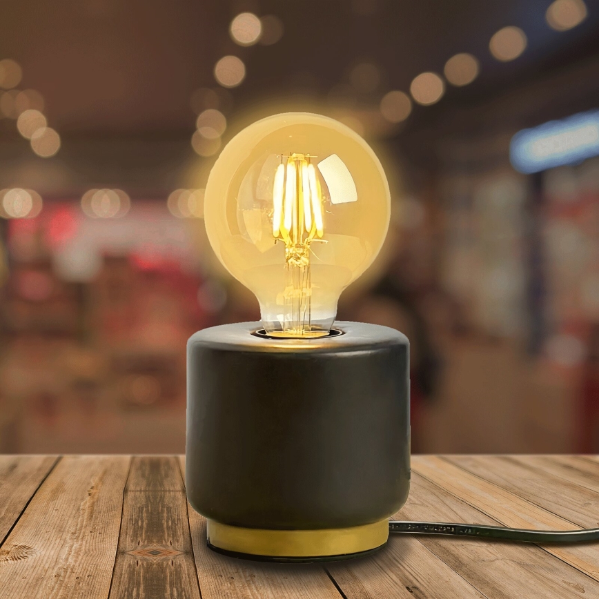 Aigostar - Stolná lampa 1xE27/60W/230V čierna