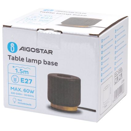 Aigostar - Stolná lampa 1xE27/60W/230V čierna